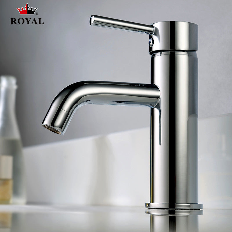 Royal Panama Modern Chrome Bathroom Faucet, Single Hole Lavatory Design, Easy Install