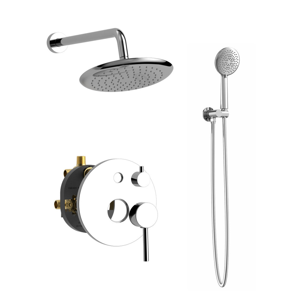 Premium Royal Sky Two-Way Shower System: Handheld, Rainfall, Chrome Finish, Modern Design