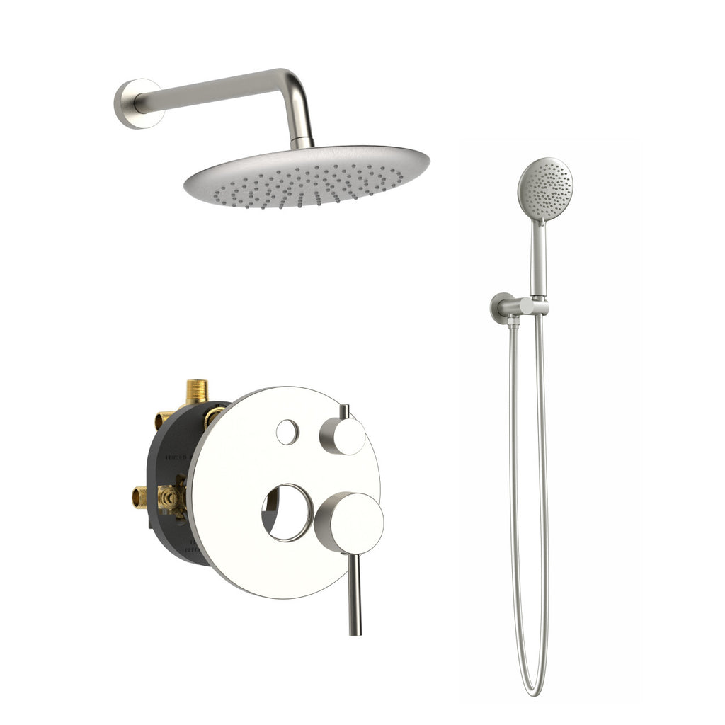Luxury Royal Sky Two-Way Shower System, Handheld, Brushed Nickel Finish, Modern Design