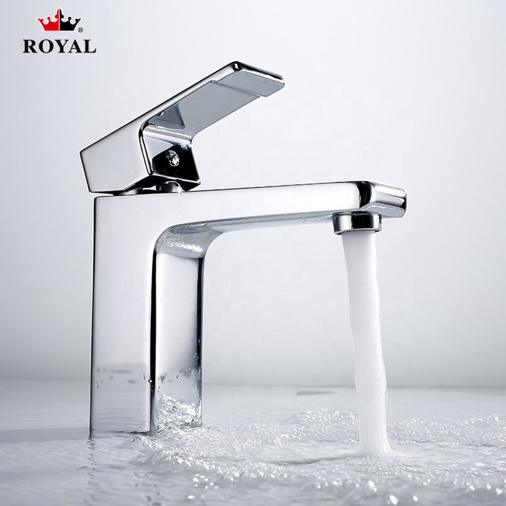 Royal Sedona Chrome Single Handle Bathroom Faucet, Modern Lavatory Fixture, Durable Brass