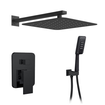 Royal Midnight Two-Way Shower System: Modern Matte Black, Durable Brass, Easy Installation