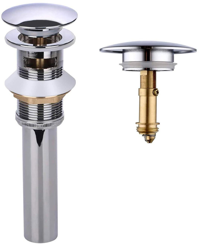 Royal Premium Brushed Nickel Pop-Up Drain with Overflow, Durable Brass Build