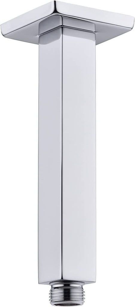 Premium Square Ceiling Mounted Shower Arm for Rain Shower Heads, 4-inch Chrome Finish