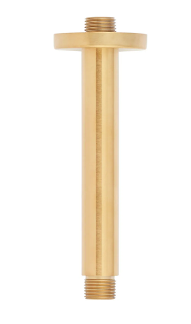 Royal 4-Inch Round Ceiling Mount Shower Arm, Solid Brass, Brushed Gold