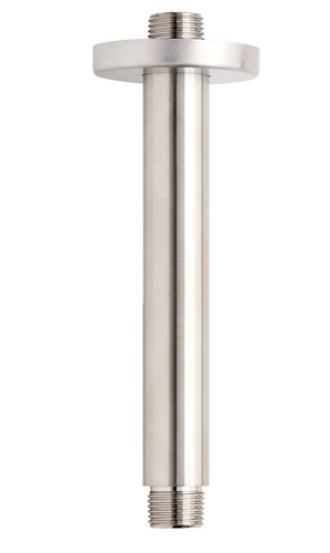 Royal Round Ceiling Mount Shower Arm: Brushed Nickel, Solid Brass Design