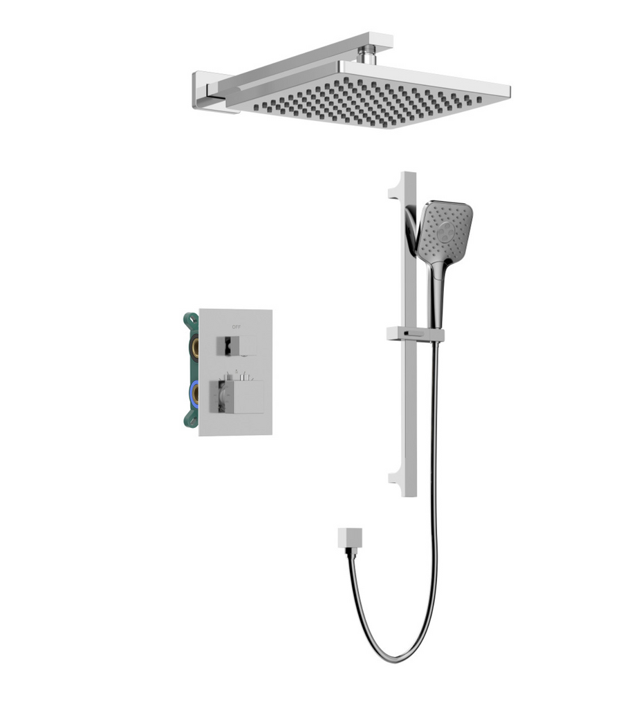 Luxury Royal Aurora Thermostatic 2-Way Shower System Chrome Finish