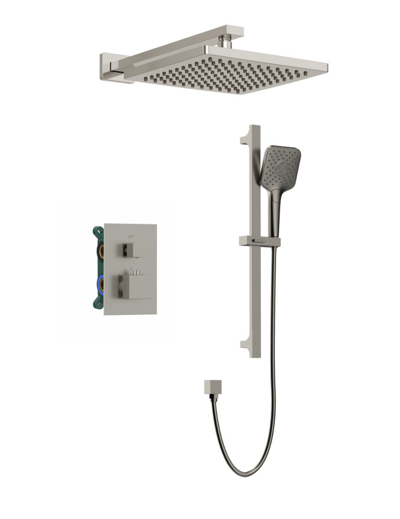Royal Edge Two-Way Thermostatic Shower System with Handheld Sprayer, Brushed Nickel