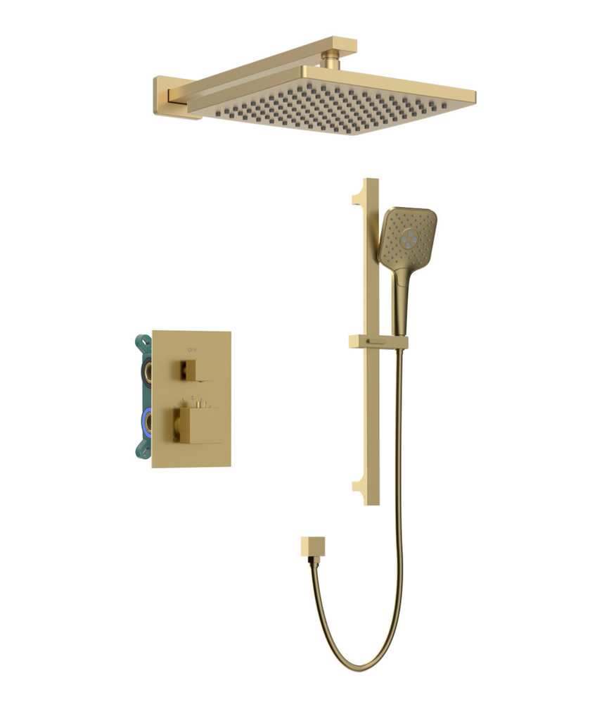 Elegant Royal Aurora 2-Way Thermostatic Shower, Handheld, Brushed Gold Finish