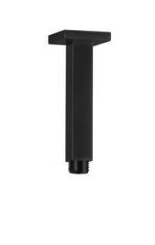 Royal 4-Inch Modern Square Ceiling Mount Shower Arm, Durable Brass, Matte Black Finish