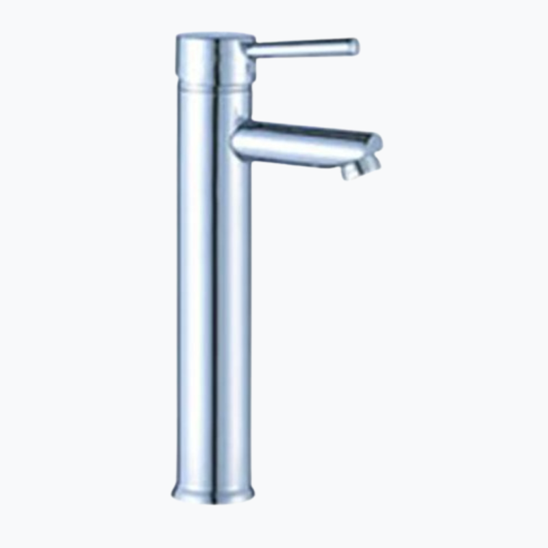 Rado Tall Chrome Bathroom Faucet: Single Hole, Lever Handle, Solid Brass Design