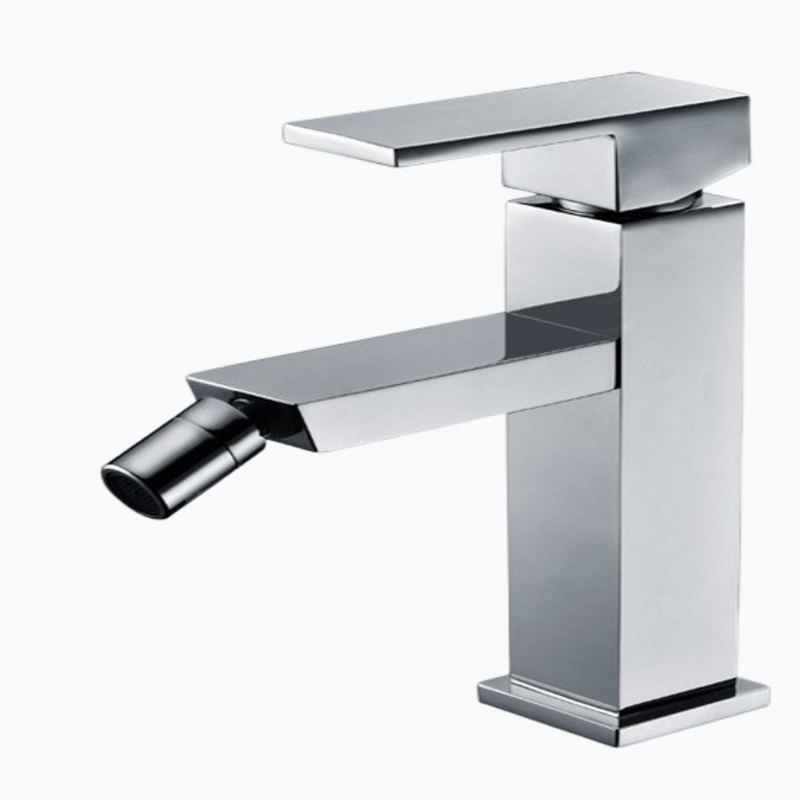 Elegant Chrome Bidet Faucet: Single Handle, Adjustable Spray, Modern Bathroom Fixture