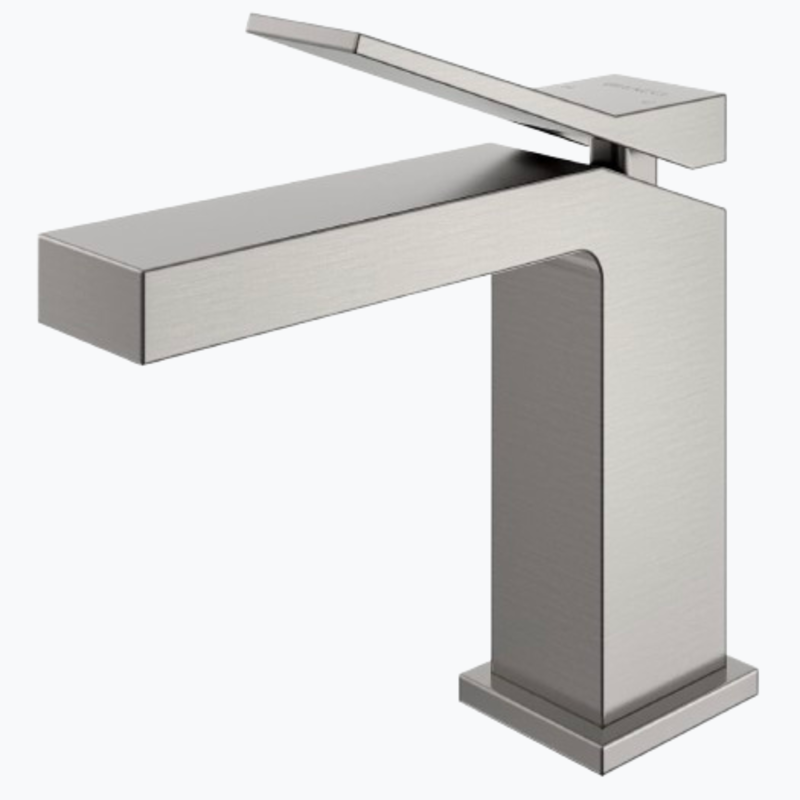 Royal Edge Brushed Nickel Bathroom Faucet: Modern Single Handle, Solid Brass, WaterSense