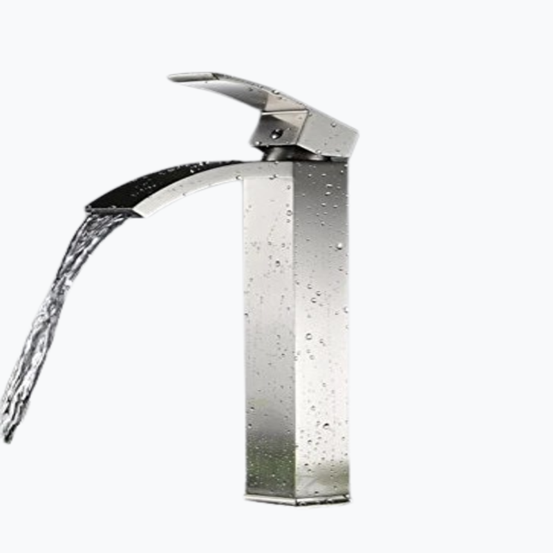 Elegant Nimo Tall Single Handle Bathroom Faucet, Premium Brushed Nickel Finish