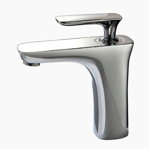 Royal Elegance Brushed Nickel & Polished Chrome Bathroom Faucet, Single-Hole, Ceramic Disc Valve