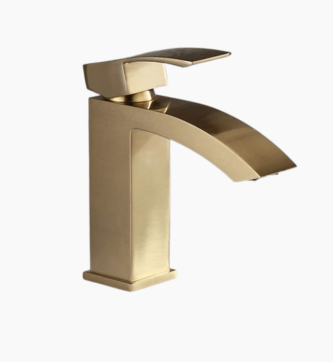 Elegant Royal Fall Single Handle Lavatory Faucet, Brushed Gold Finish, Durable Brass