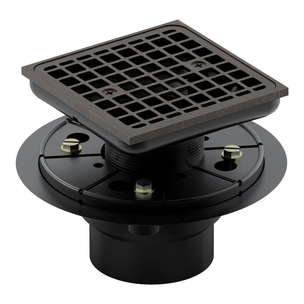 Premium Oil-Rubbed Bronze Square Tile-In Shower Drain with High Flow Rate