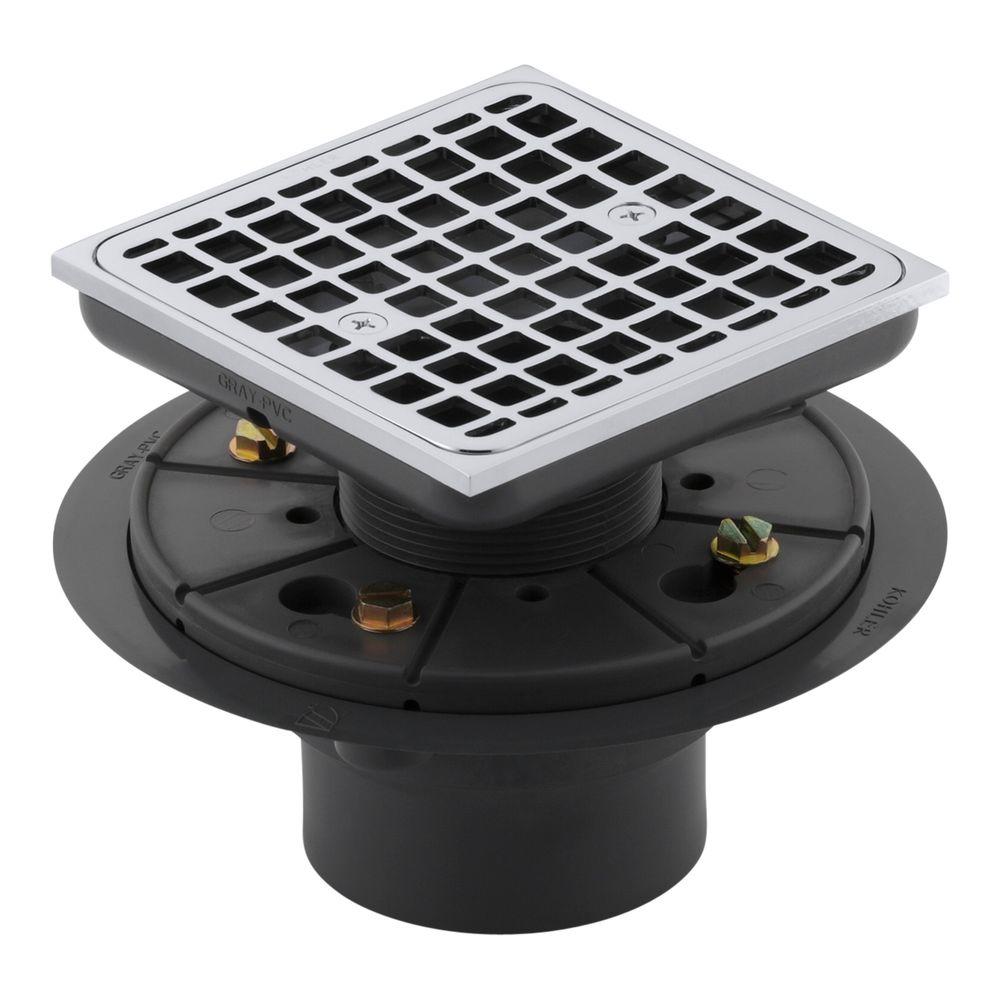 Premium Square Chrome Shower Drain Tile-In Design, Durable Stainless Steel